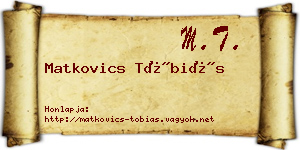 Matkovics Tóbiás névjegykártya